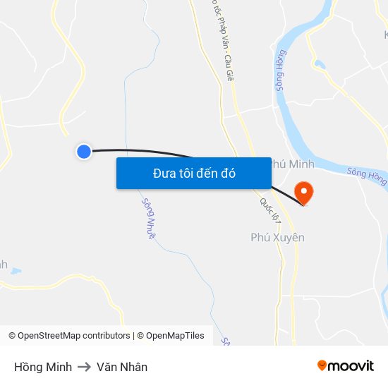Hồng Minh to Văn Nhân map