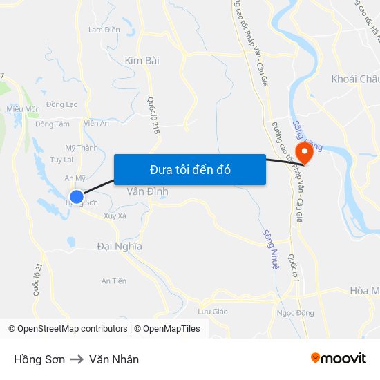 Hồng Sơn to Văn Nhân map