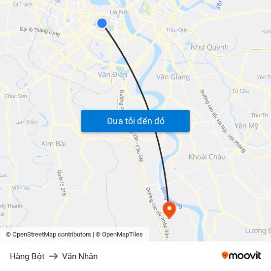 Hàng Bột to Văn Nhân map