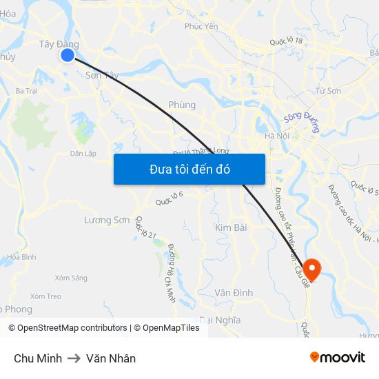 Chu Minh to Văn Nhân map