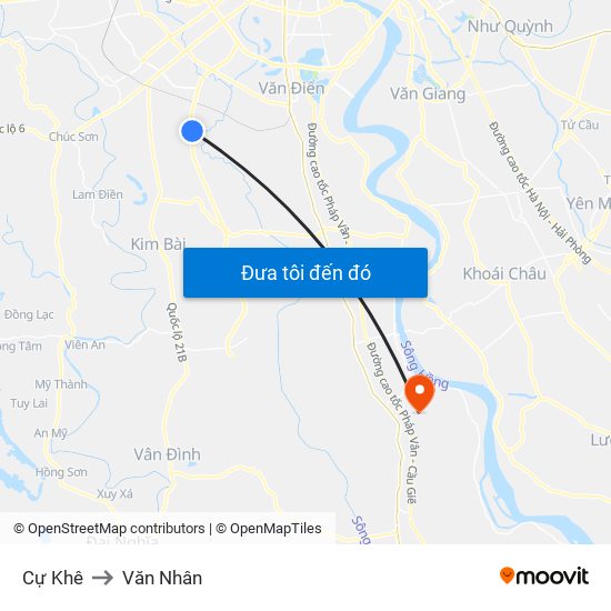 Cự Khê to Văn Nhân map