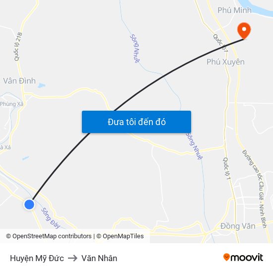 Huyện Mỹ Đức to Văn Nhân map