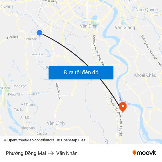 Phường Đồng Mai to Văn Nhân map
