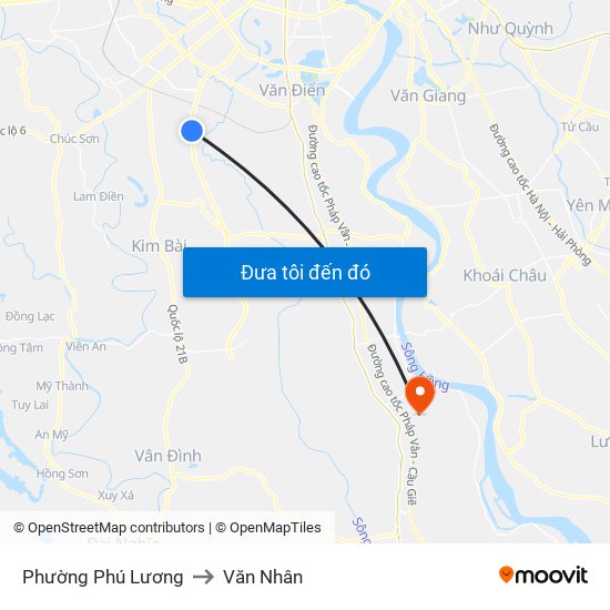 Phường Phú Lương to Văn Nhân map