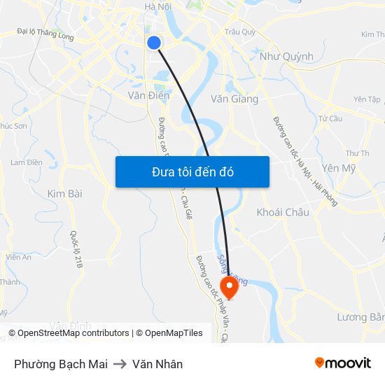 Phường Bạch Mai to Văn Nhân map