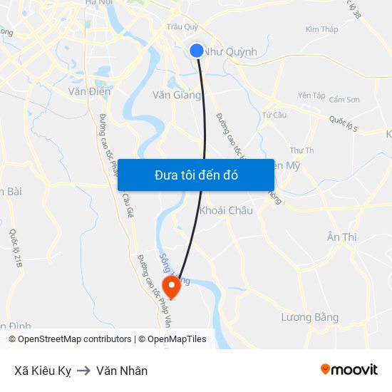 Xã Kiêu Kỵ to Văn Nhân map
