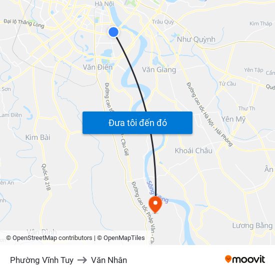 Phường Vĩnh Tuy to Văn Nhân map