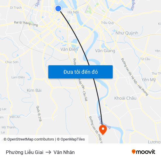 Phường Liễu Giai to Văn Nhân map