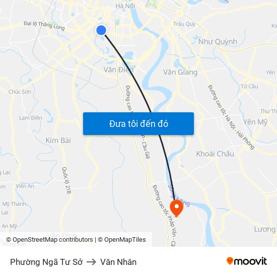 Phường Ngã Tư Sở to Văn Nhân map