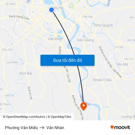 Phường Văn Miếu to Văn Nhân map