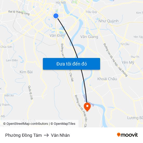 Phường Đồng Tâm to Văn Nhân map