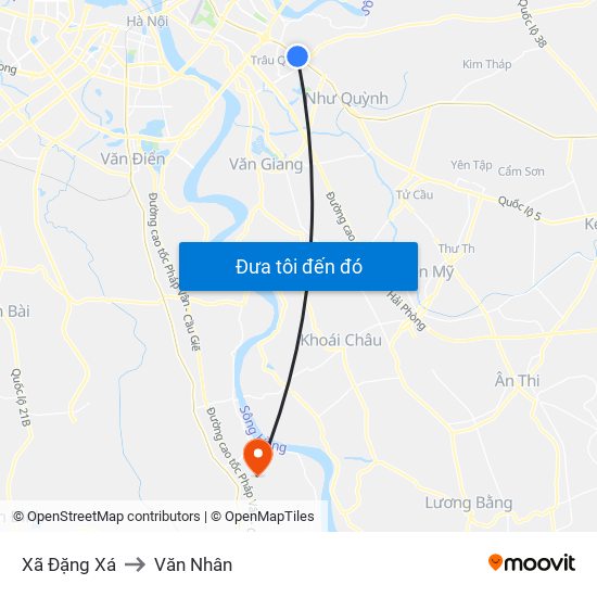 Xã Đặng Xá to Văn Nhân map