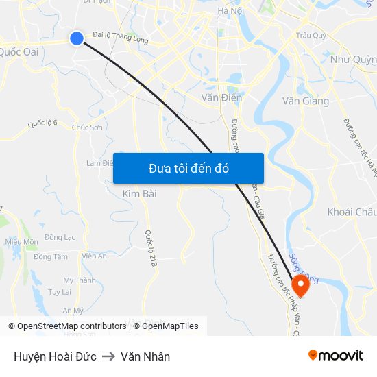 Huyện Hoài Đức to Văn Nhân map