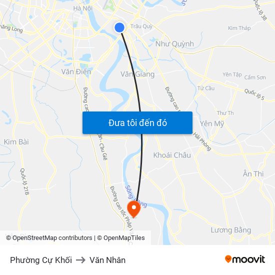 Phường Cự Khối to Văn Nhân map