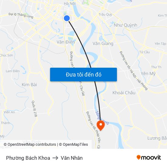 Phường Bách Khoa to Văn Nhân map