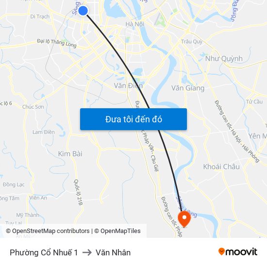 Phường Cổ Nhuế 1 to Văn Nhân map