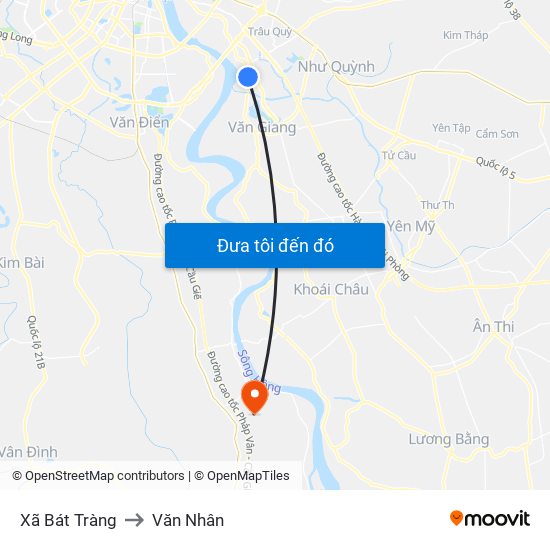 Xã Bát Tràng to Văn Nhân map
