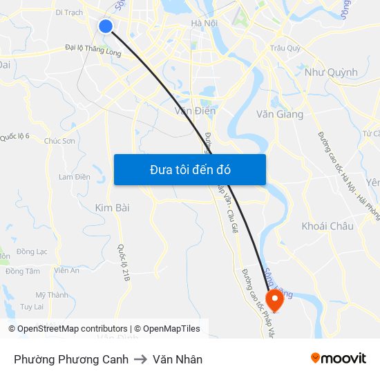 Phường Phương Canh to Văn Nhân map