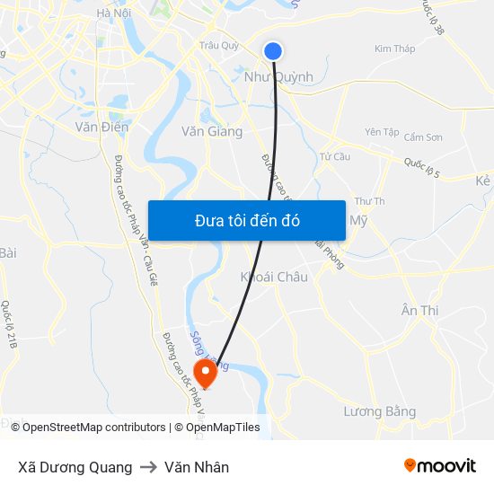 Xã Dương Quang to Văn Nhân map