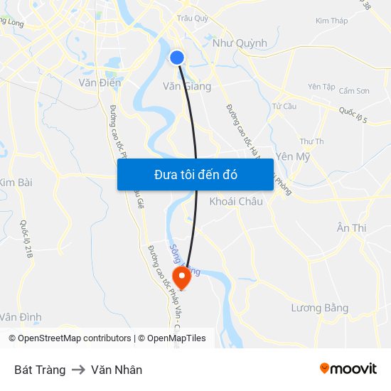 Bát Tràng to Văn Nhân map