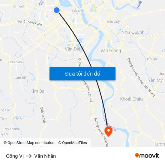 Cống Vị to Văn Nhân map