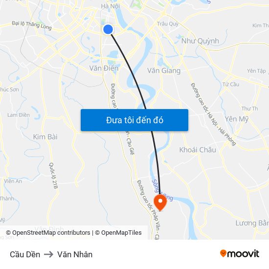 Cầu Dền to Văn Nhân map