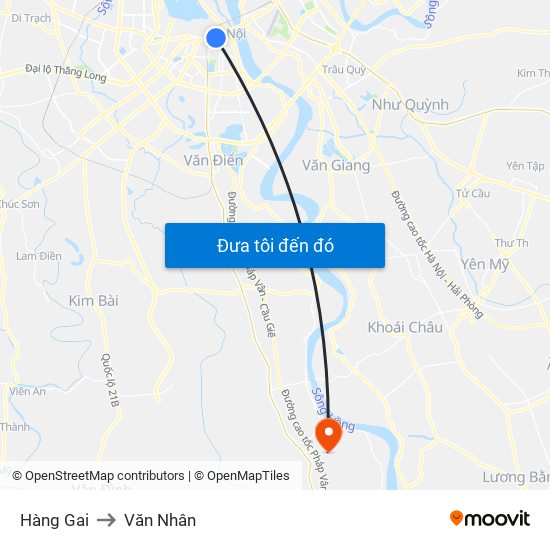 Hàng Gai to Văn Nhân map