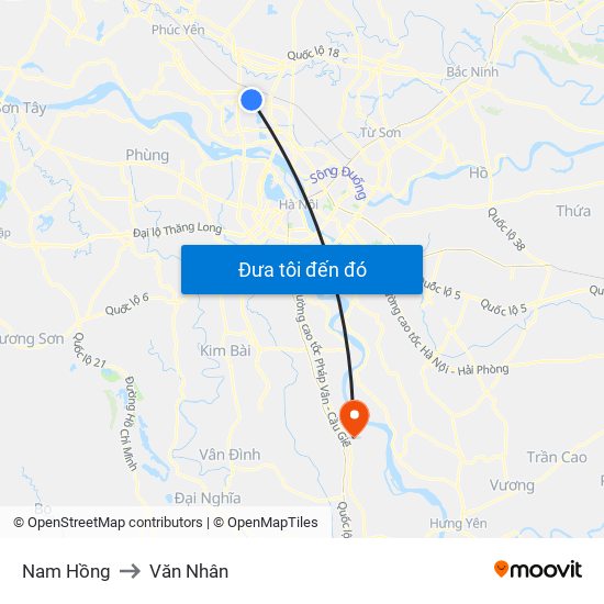 Nam Hồng to Văn Nhân map