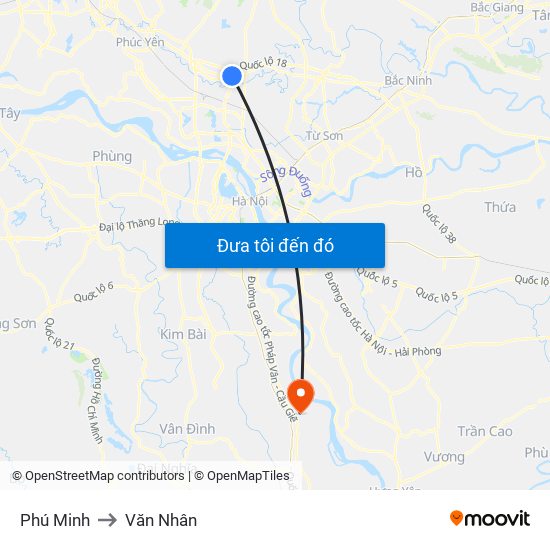 Phú Minh to Văn Nhân map