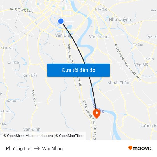 Phương Liệt to Văn Nhân map