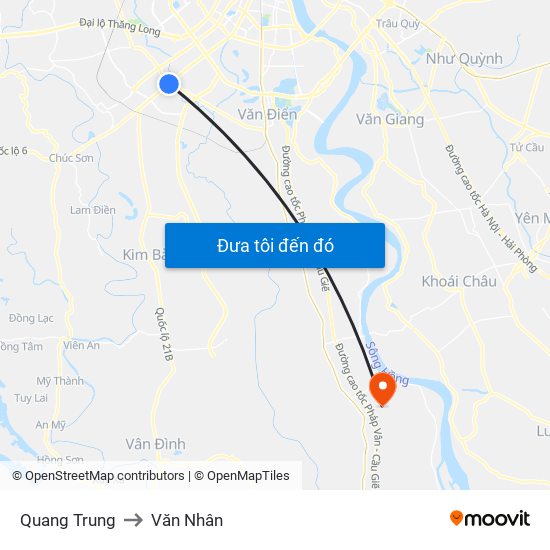 Quang Trung to Văn Nhân map