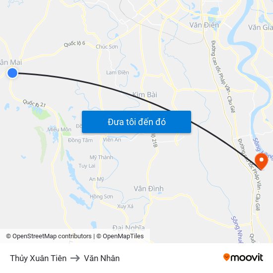 Thủy Xuân Tiên to Văn Nhân map