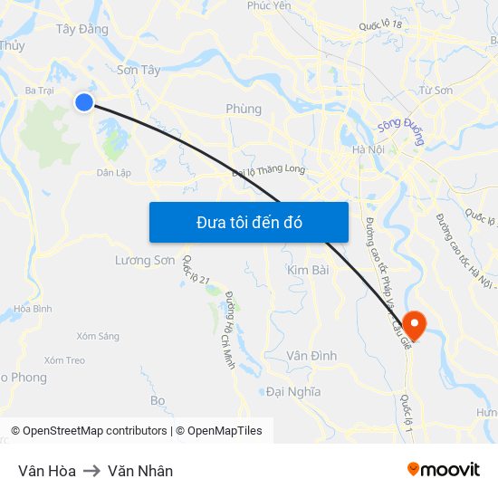 Vân Hòa to Văn Nhân map