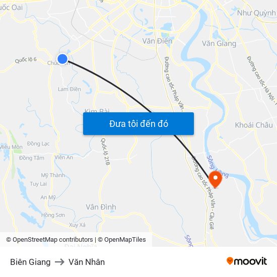 Biên Giang to Văn Nhân map