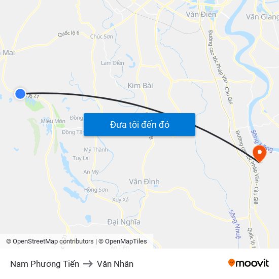 Nam Phương Tiến to Văn Nhân map