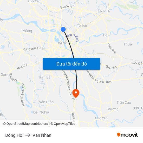 Đông Hội to Văn Nhân map