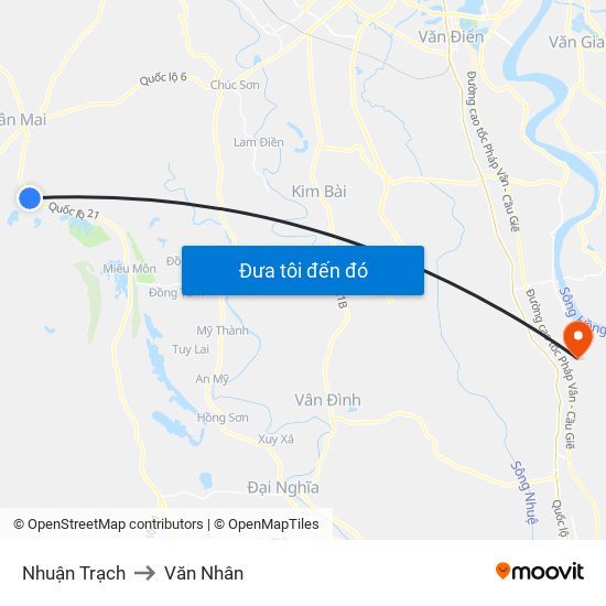 Nhuận Trạch to Văn Nhân map