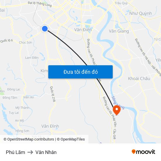 Phú Lãm to Văn Nhân map