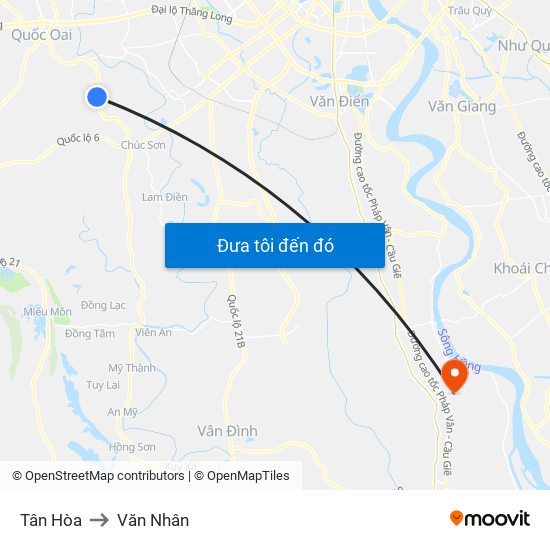 Tân Hòa to Văn Nhân map