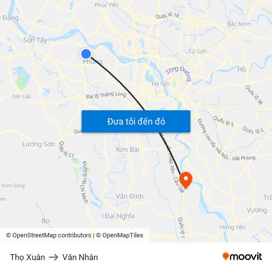 Thọ Xuân to Văn Nhân map