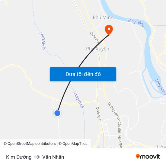 Kim Đường to Văn Nhân map