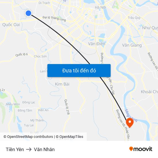 Tiền Yên to Văn Nhân map