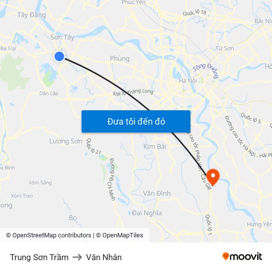 Trung Sơn Trầm to Văn Nhân map