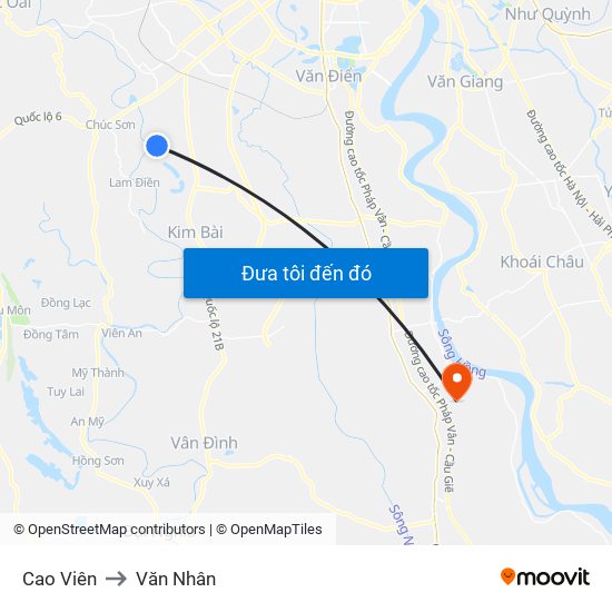 Cao Viên to Văn Nhân map
