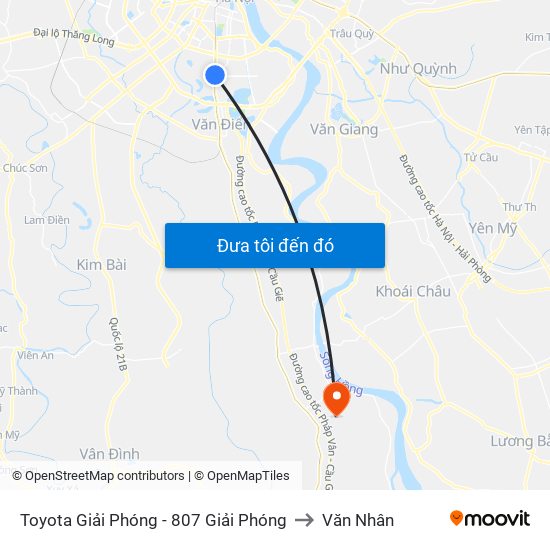 Toyota Giải Phóng - 807 Giải Phóng to Văn Nhân map