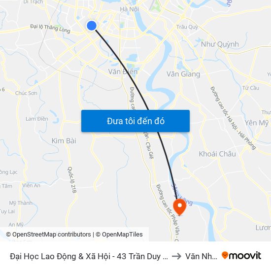 Đại Học Lao Động & Xã Hội - 43 Trần Duy Hưng to Văn Nhân map
