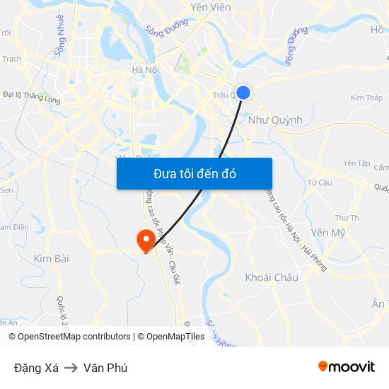 Đặng Xá to Văn Phú map
