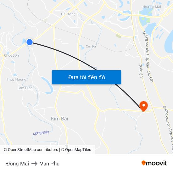 Đồng Mai to Văn Phú map