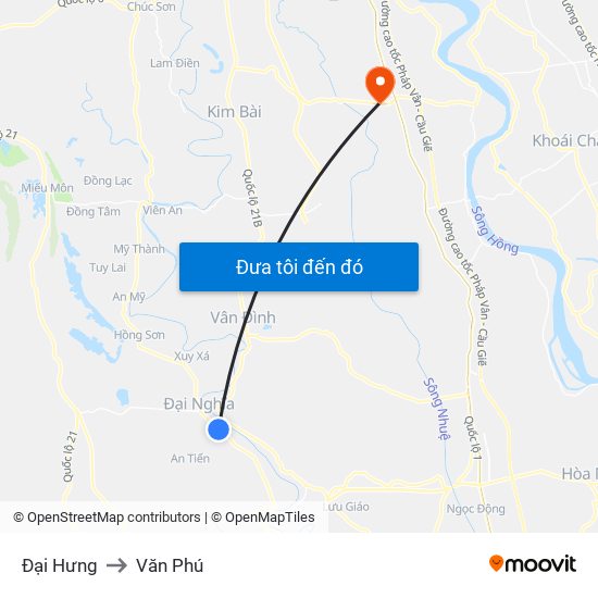 Đại Hưng to Văn Phú map