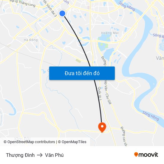 Thượng Đình to Văn Phú map
